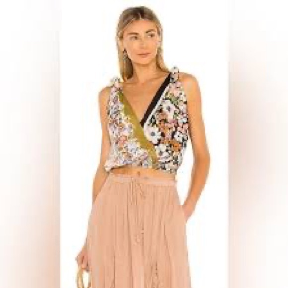 Free People women’s “tied to you” scarf style bohemian blouse  size small - Picture 4 of 5